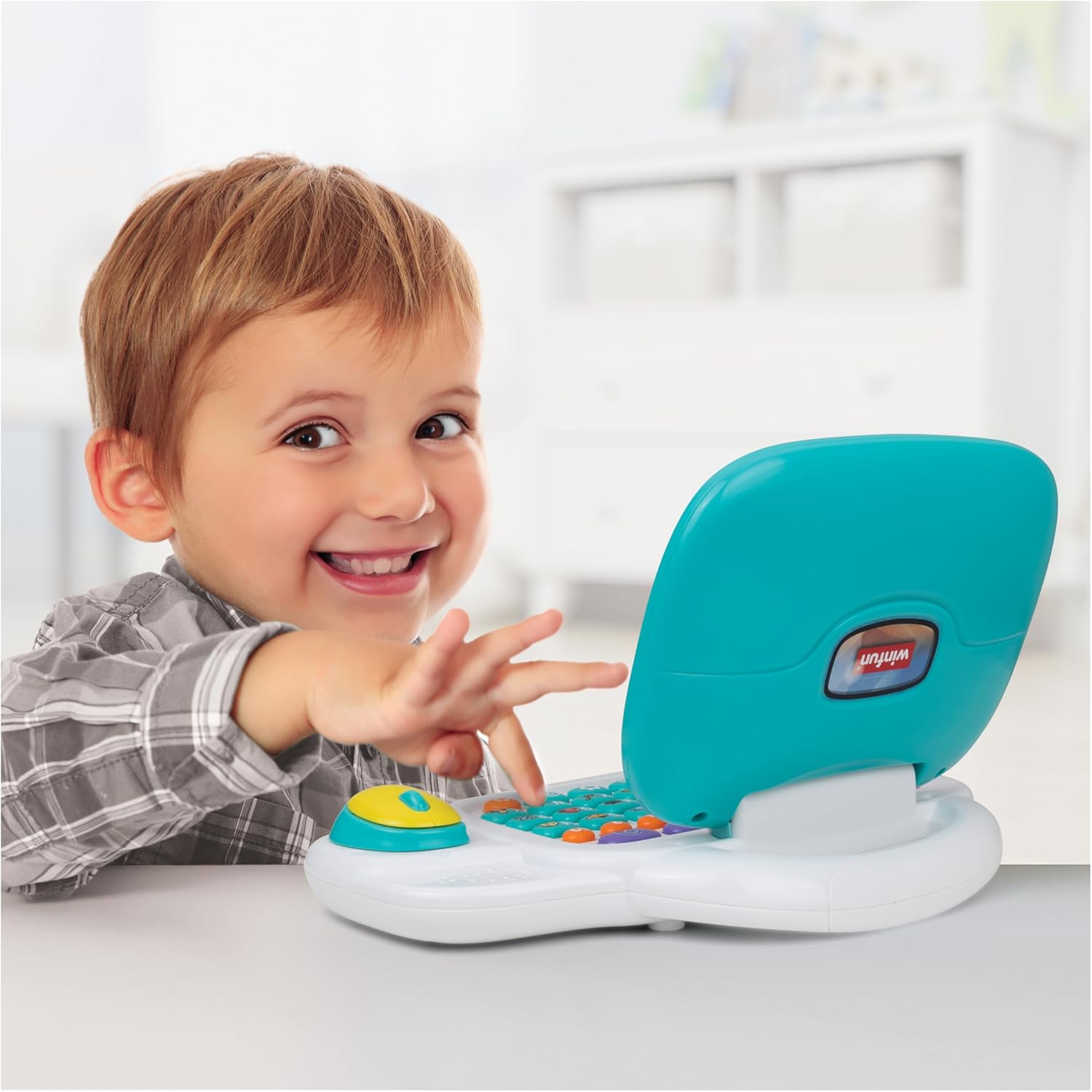 Winfun Lets Learn Bilingual Kids Laptop for Preschoolers Age 3 and Up Educational Toy in English and Spanish with LCD Screen and Interactive Games