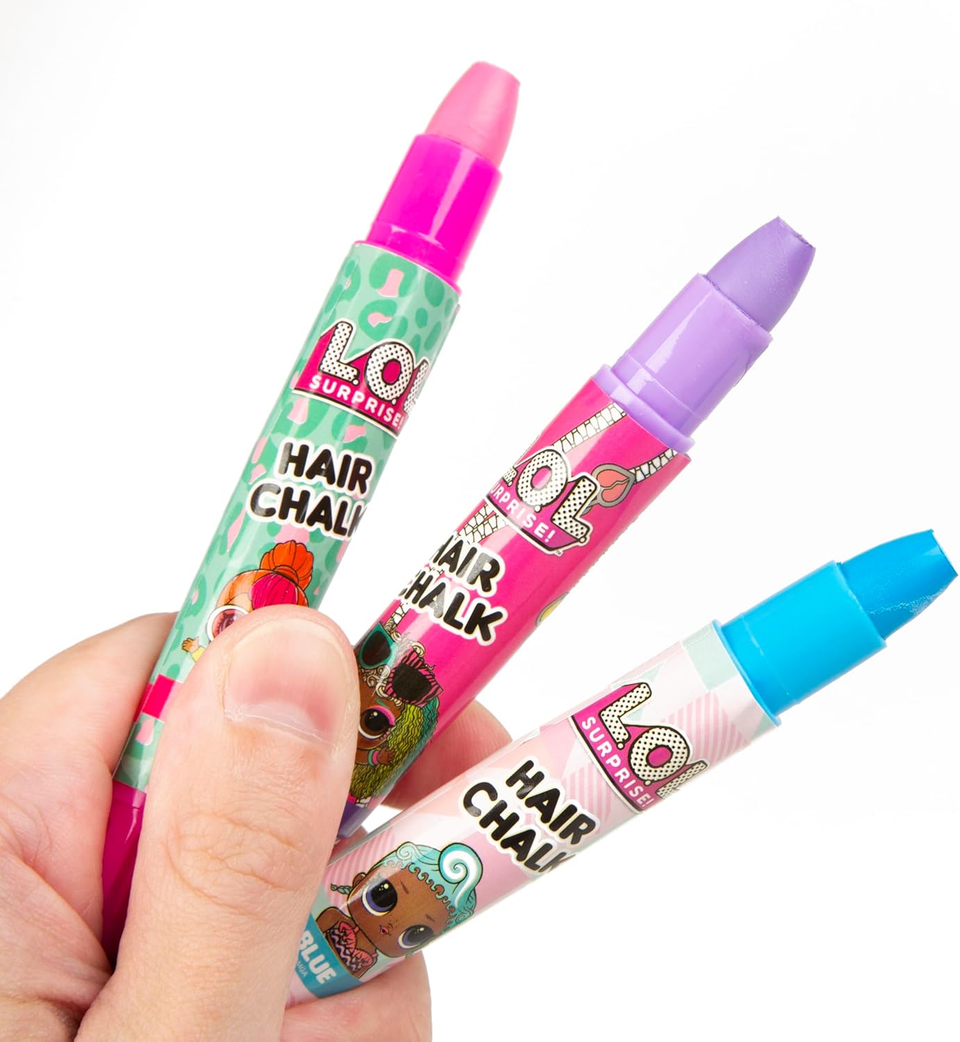 L.O.L. Surprise! Hair Chalk Studio, Temporary Hair Markers for Girls, Washable Bright Colors, Hair Gems, Glitter, Hair Gel and Tattoo Stencil, Creative Hair Styling Kit for Birthday Gifts and Slumber Parties Ages 5+