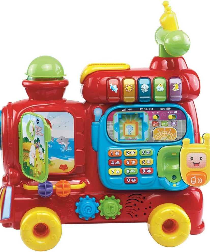 VTech Baby 4 in 1 Alphabet Letter Learning Train Educational Activity Walker Ride-On Pull Cart Multicolour 12–36 Months