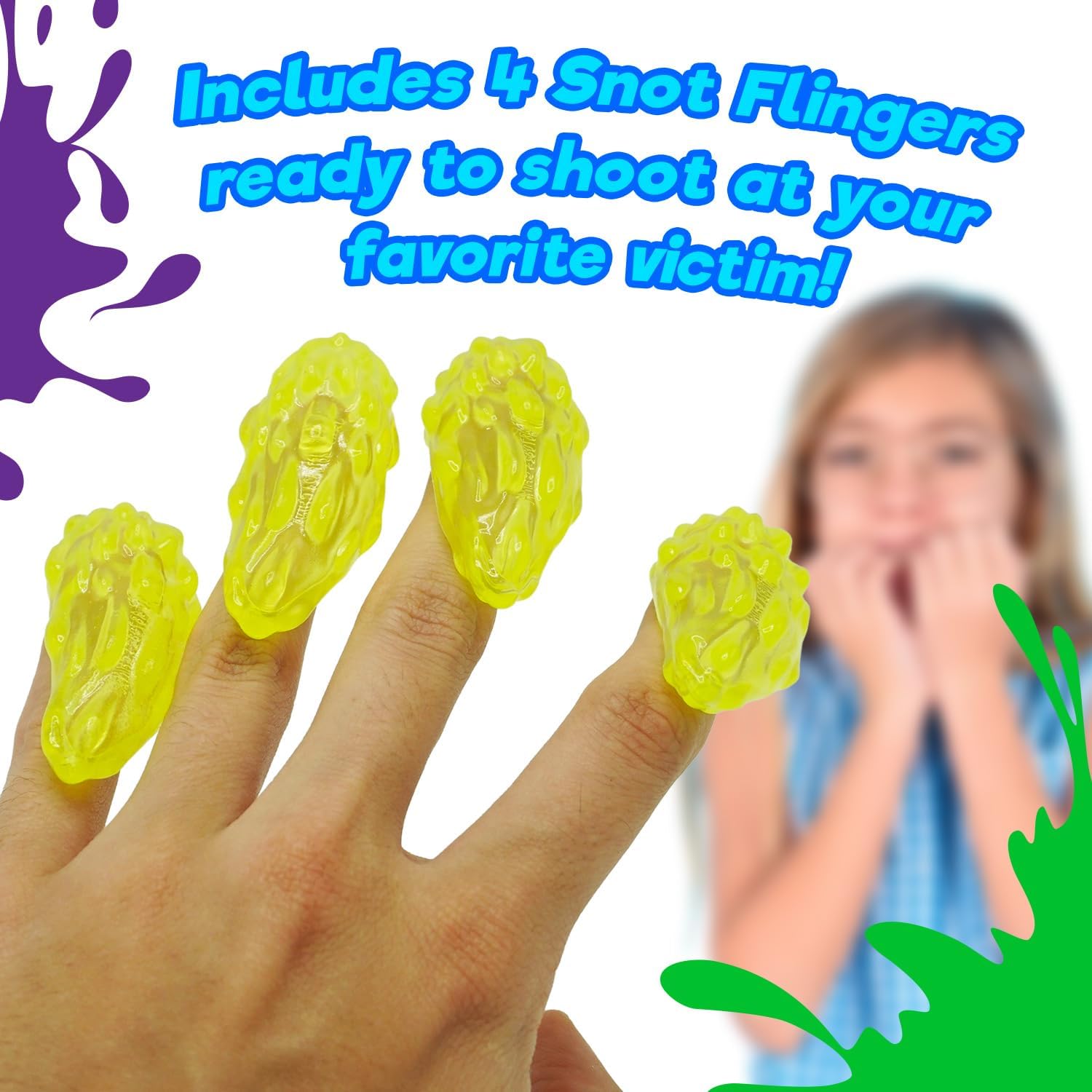 JA-RU Gross Snot Flinger Toy, Stretchy Sticky Flinger Booger Launcher, Funny Prank Toy for Kids 6Y+