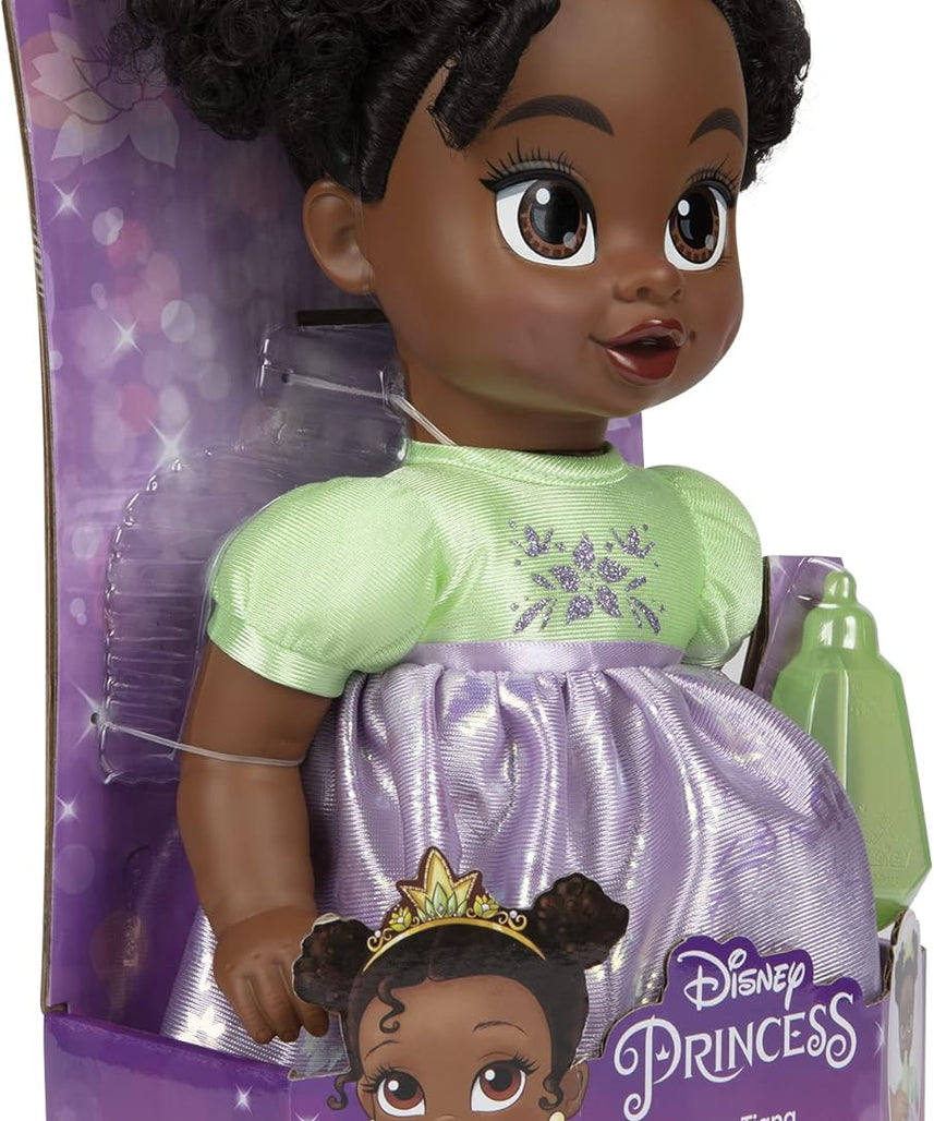 Disney Princess Tiana Baby Doll with Baby Bottle & Tiara