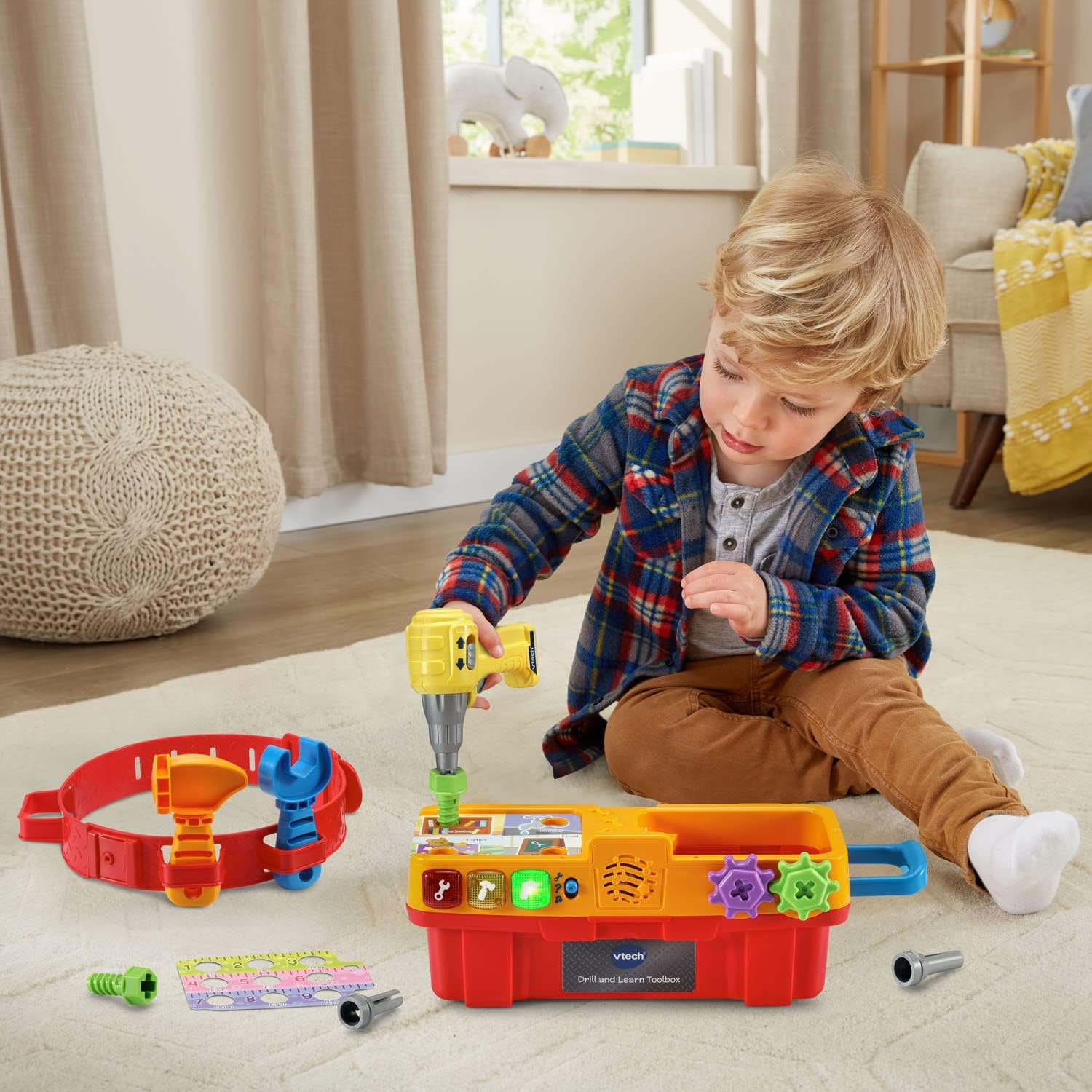 VTech Drill and Learn Toolbox Pro Interactive Learning Tool Set for Toddlers Multicolour 2+