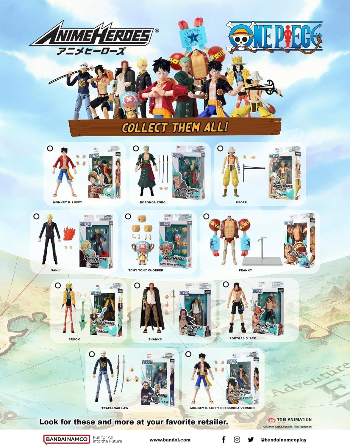 Bandai Anime Heroes One Piece Monkey D Luffy Renewal Version 6.5 Inch Action Figure Anime Collectible Toy for Kids and Fans