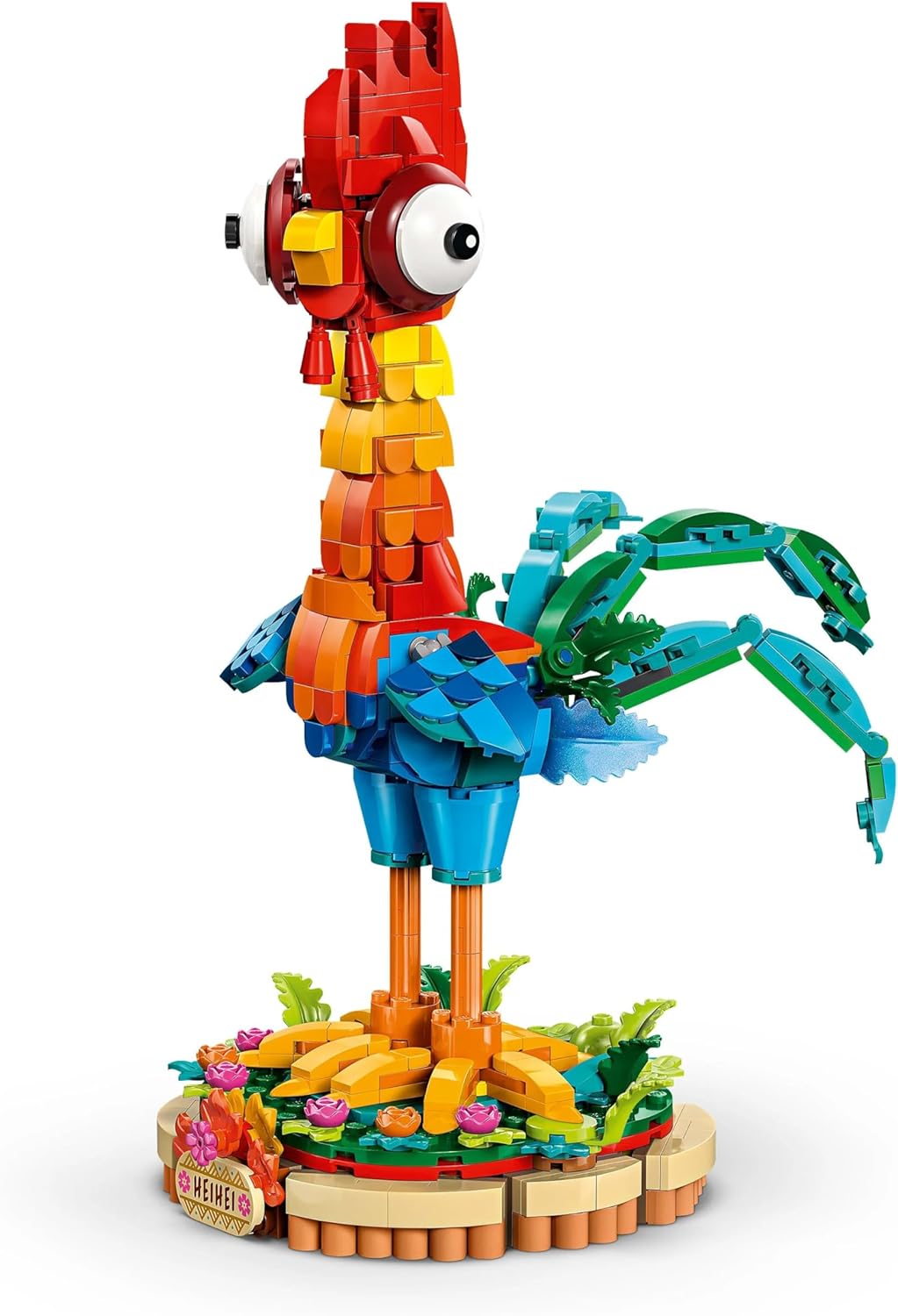 LEGO | Disney Moana 2 Heihei Building Toy - Play and Display Animal Figure with a Rotating Head, Posable Wings & Tail Feathers plus a Stand - Ramadan Gift for 9+ Year Old Girls - 43272