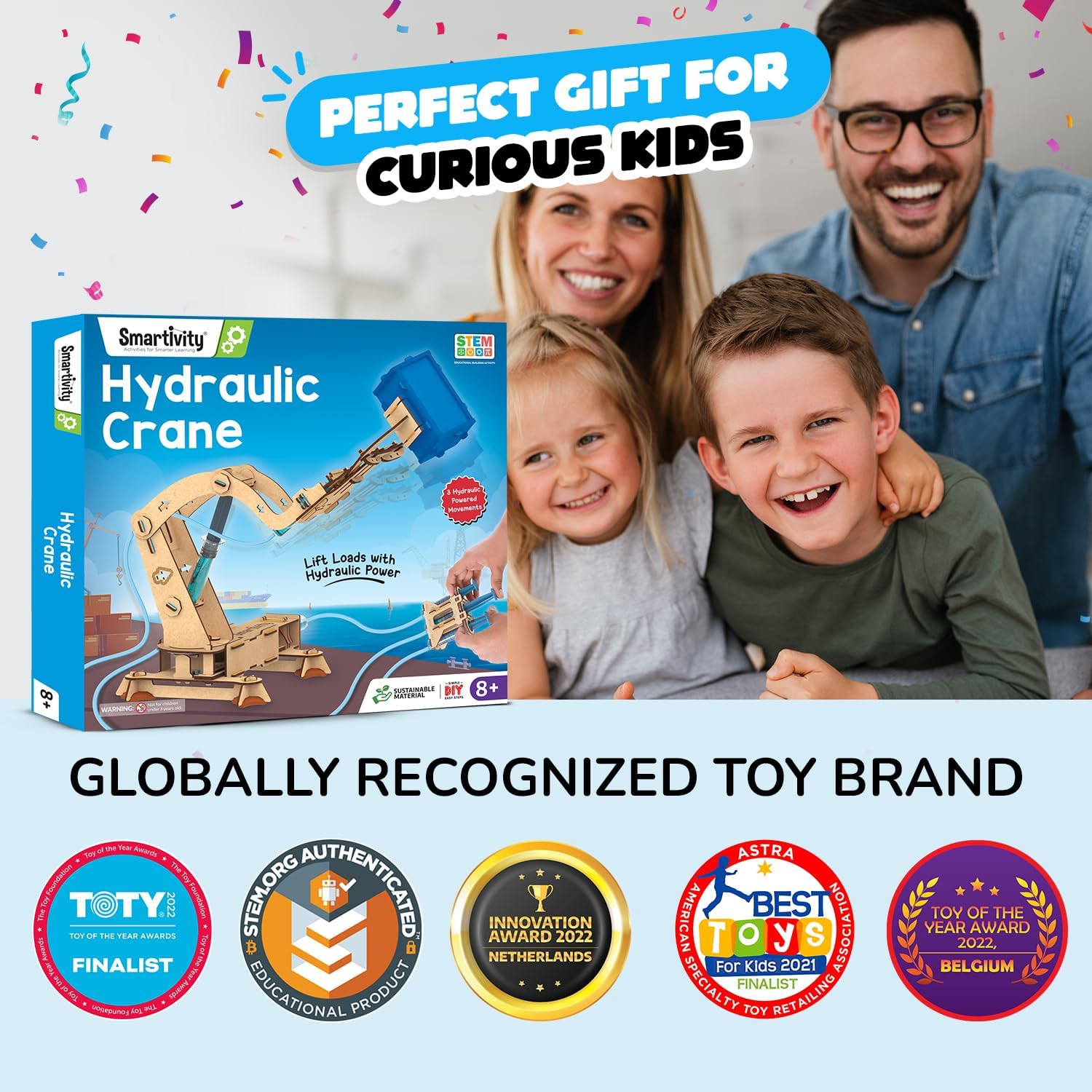 Smartivity Hydraulic Crane, STEM DIY Fun Toy, Educational & Construction Based Activity Game Kit for Kids 6 to 14, Best Birthday Gift for Boys & Girls 6-8-10-12-14 Years Old, Made in India