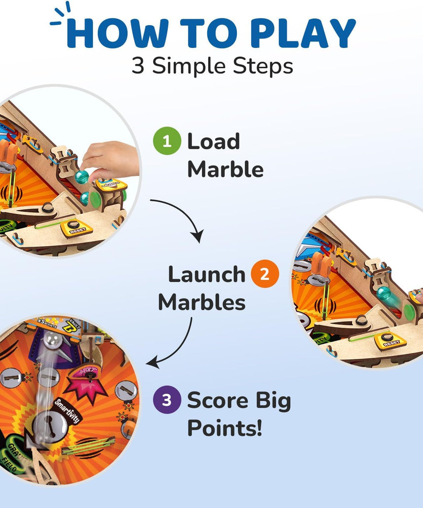 Smartivity Pinball Machine STEM DIY Fun Toy, Educational & Construction based Activity Game Kit for Kids 8 to 14, Best Gift for Boys & Girls, Learn Science Engineering Project