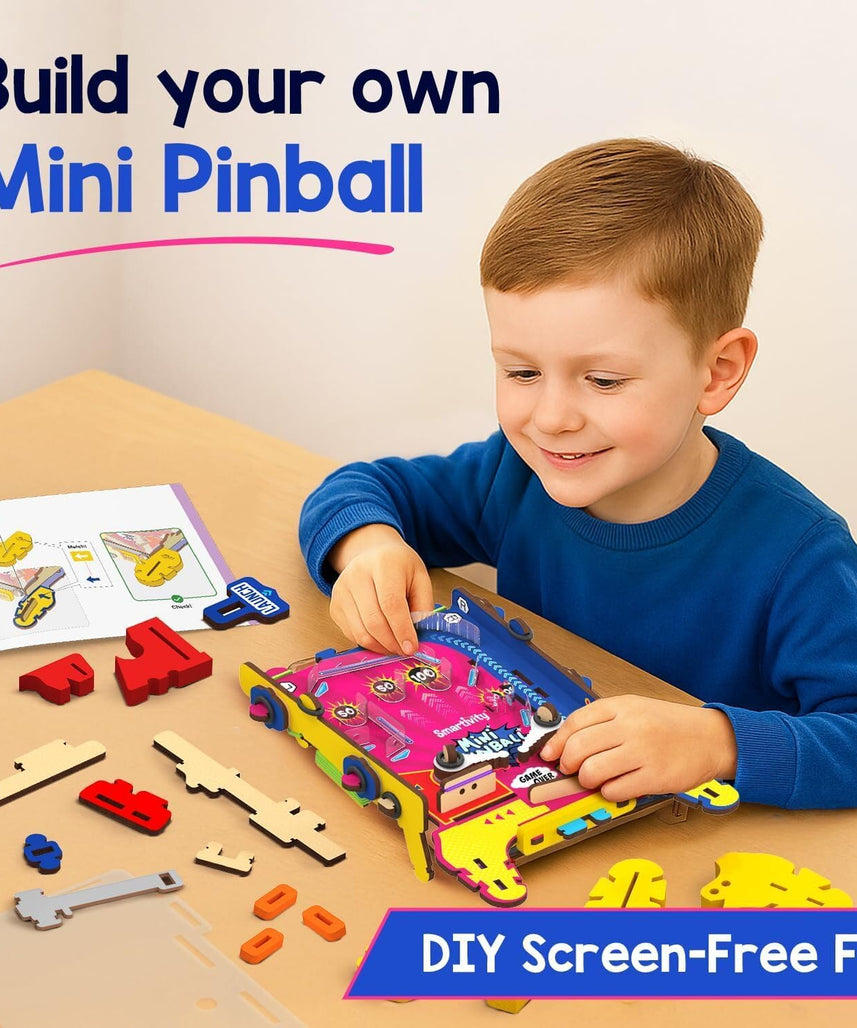 Smartivity DIY Pocket Pinball Handheld Arcade Game Kit for Kids 6+ Years, STEM Building Toy, Screen Free Indoor Game, Birthday Gift for Boys and Girls