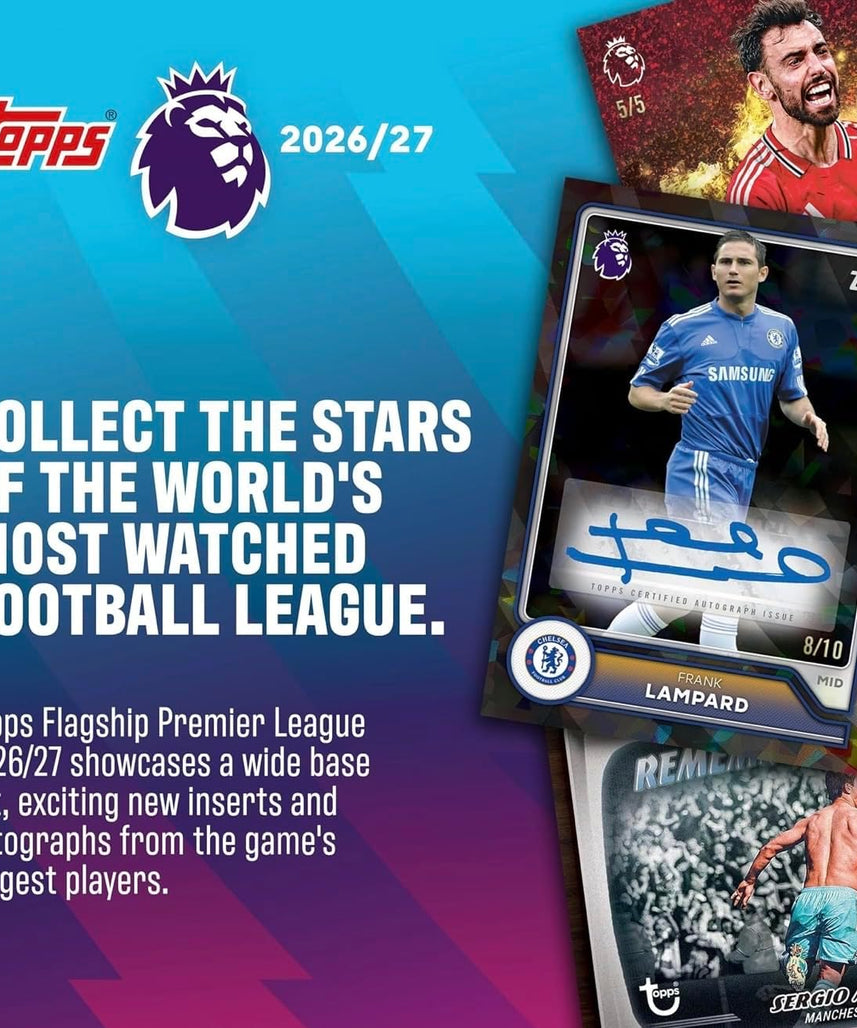 Topps Premier League Trading Cards 2026/27 Value Box, 60 Cards with 4 Green Voltage Parallels and 2 Exclusive Mayhem Inserts, Football Trading Card Collection, Officially Licensed Premier League Merchandise, 6+ Years