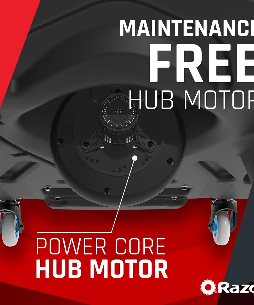 عربة سباق كهربائية Razor Crazy Cart Shift 12 فولت للأطفال من سن 6 سنوات فما فوق، مفتاح سرعة عالية/منخفضة قابل للتعديل، نظام دريفت مبسط، حتى 8 أميال في الساعة، وقت تشغيل 40 دقيقة، أقصى وزن 120 رطلاً