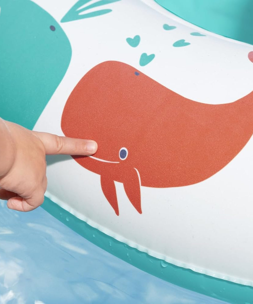 Bestway UV Care Comfort Plush Shaded Baby Boat Sea Animals 84X67cm, Outdoor & Indoor Relaxation & Play, Pool Baby Boats & Rafts, Soft Smooth Comfort Velvet-like Material