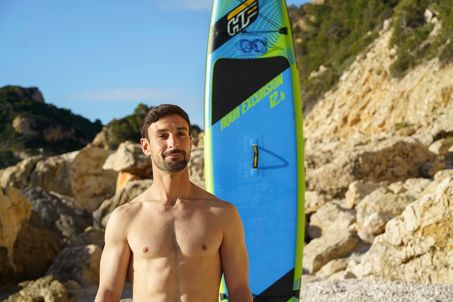 Bestway Hydro-Force Aqua Excursion Tech Inflatable Stand-Up Paddleboard Set with Paddle, Pump, Backpack & Leash – Adult 14+