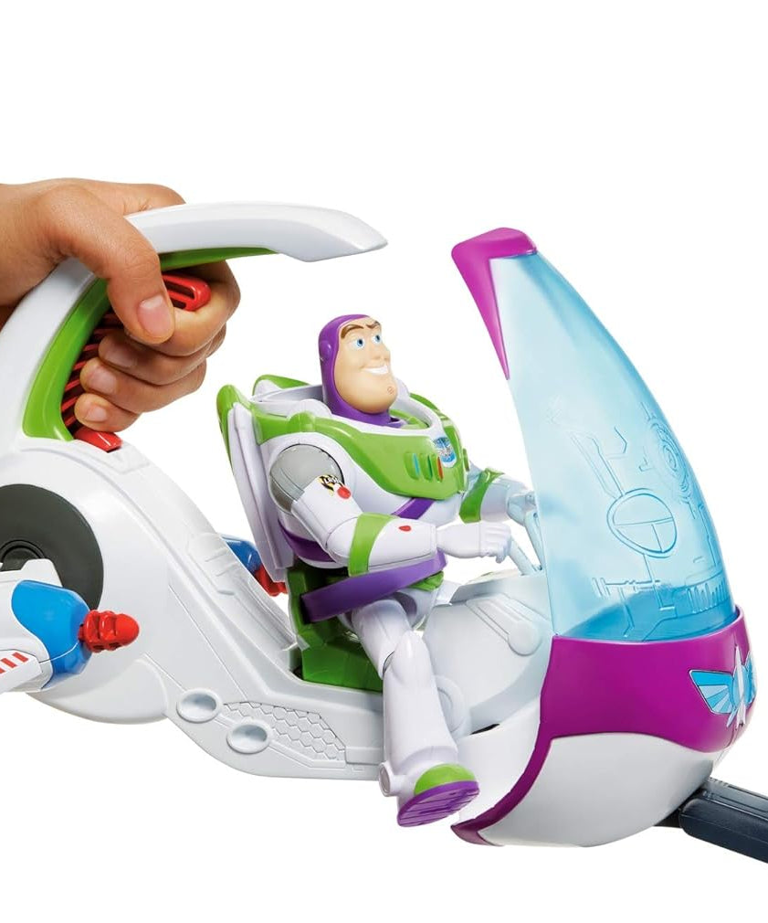 Disney Pixar Toy Story Galaxy Explorer Spacecraft Toy Vehicle with Launcher Claw Rescue Feature for Kids 4+ Buzz Lightyear Space Adventure Playset GNJ48