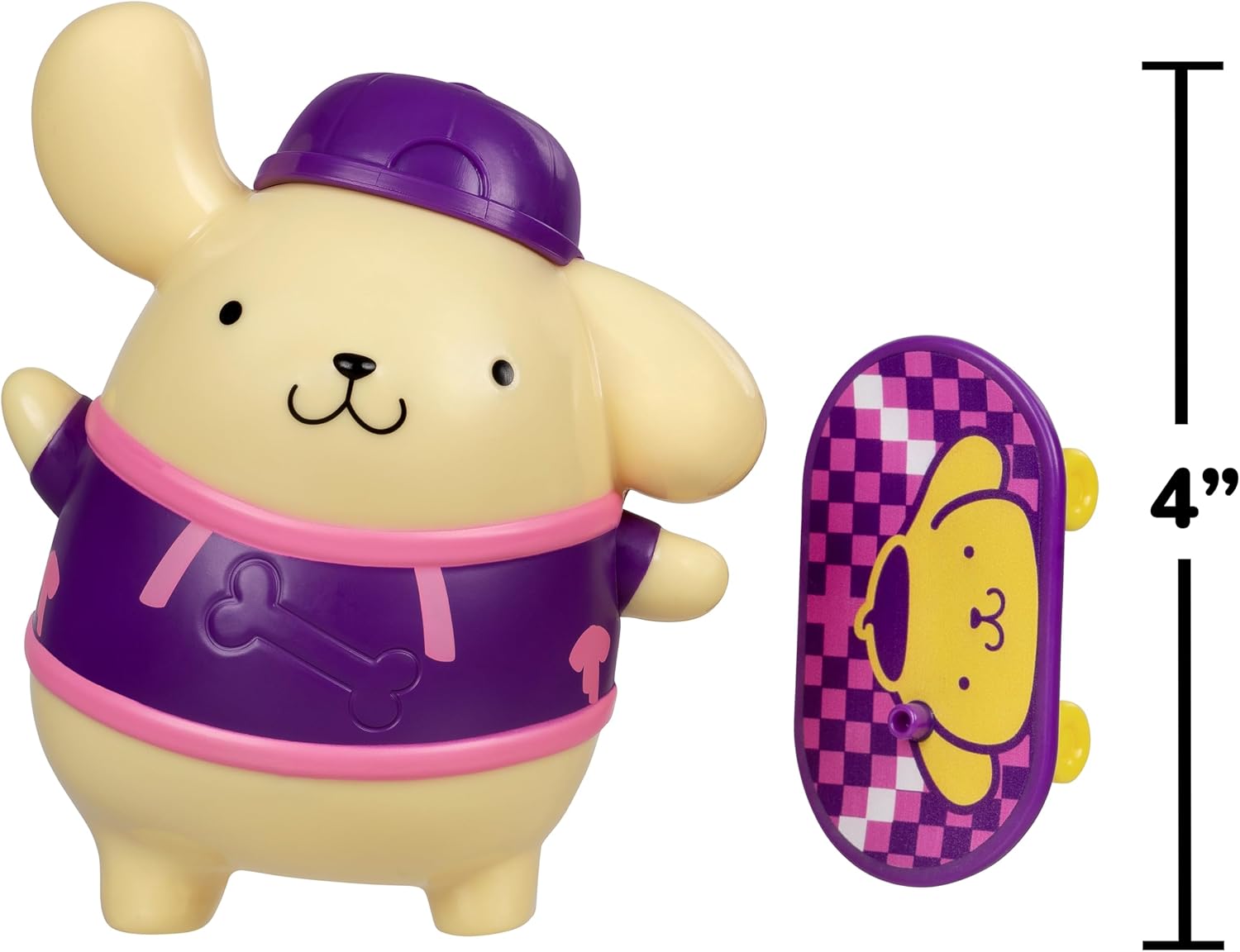 Jazwares Hello Kitty® and Friends - 4” Pompompurin™ Premier Figure with a Skateboard - Series 2 - Officially Licensed Sanrio Product from Ages 6+