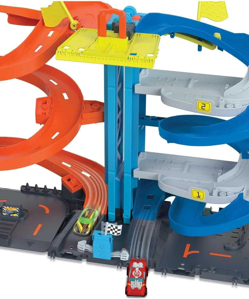 Hot Wheels City Transforming Race Tower Playset, Track Set with 1 Toy Car