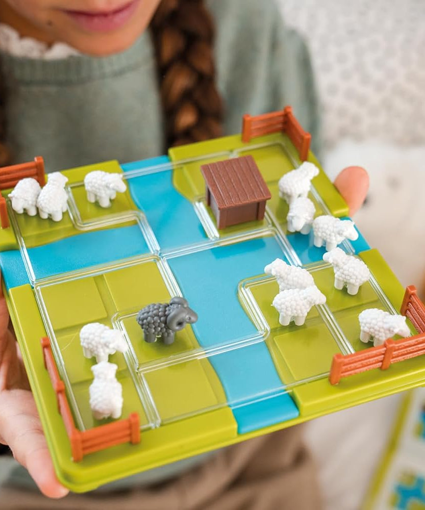 SmartGames Counting Sheep, Fun IQ Brain Teaser Puzzle, Cognitive Development STEM Toy with 60+ Challenges, Travel Friendly Tabletop Educational Matching Puzzle Game, Suitable for Children Above 7+