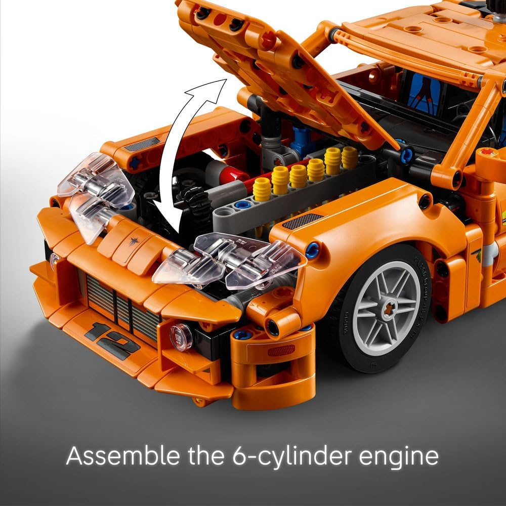 LEGO Technic Fast and Furious Toyota Supra MK4 Toy Car - 6 Cylinder Engine & Opening Doors - Model Kits for 9+ Years Old Boys & Girls or Adult Motorsport Fans - Ramadan Gift Idea - 42204