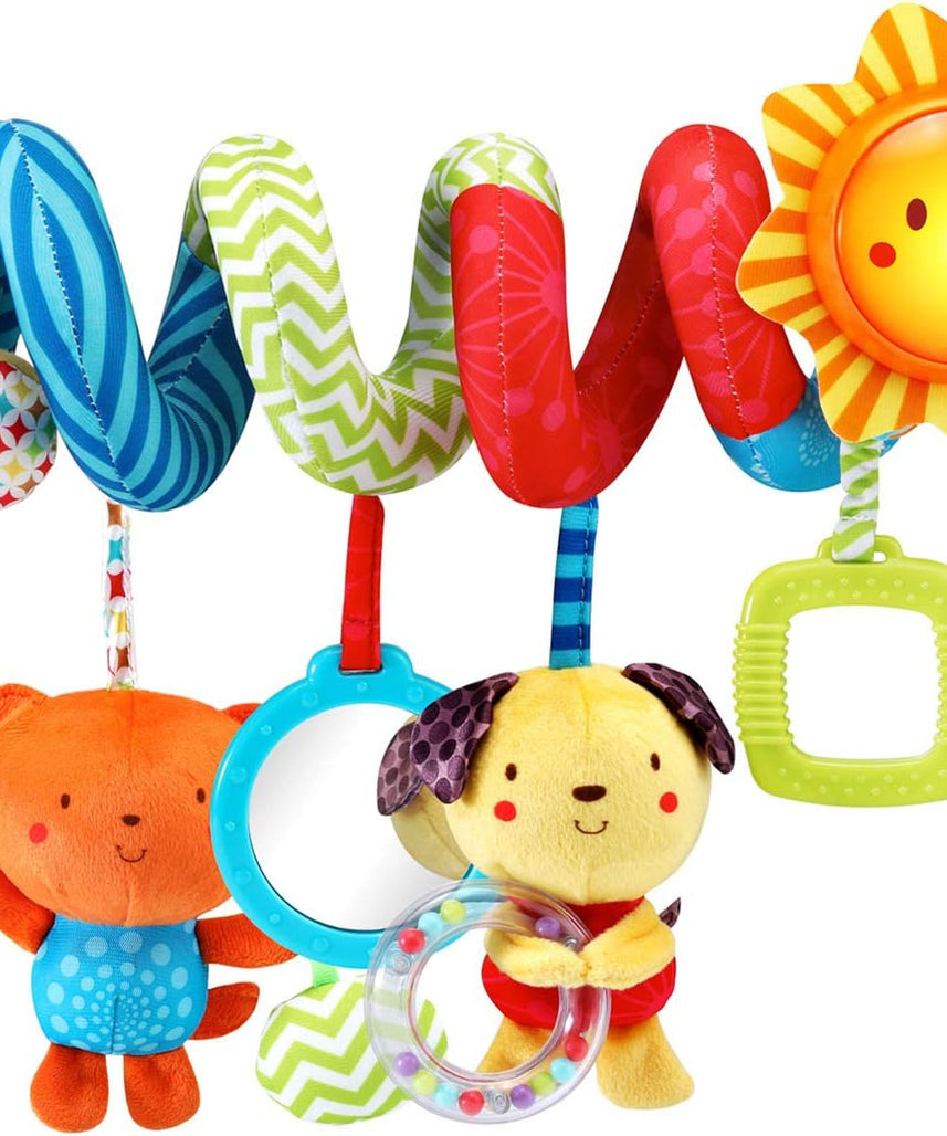 VTech Sunny Days Musical Spiral Activity Toy with Light-Up Sun, Songs, Melodies, Mirror, Rattle & Sensory Toys for Strollers and Infant Carriers, Ages 0+ Months