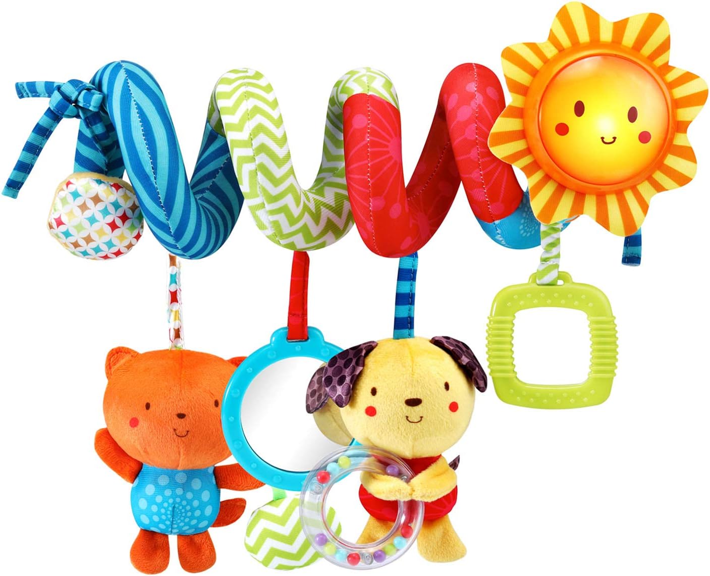 VTech Sunny Days Musical Spiral Activity Toy with Light-Up Sun, Songs, Melodies, Mirror, Rattle & Sensory Toys for Strollers and Infant Carriers, Ages 0+ Months