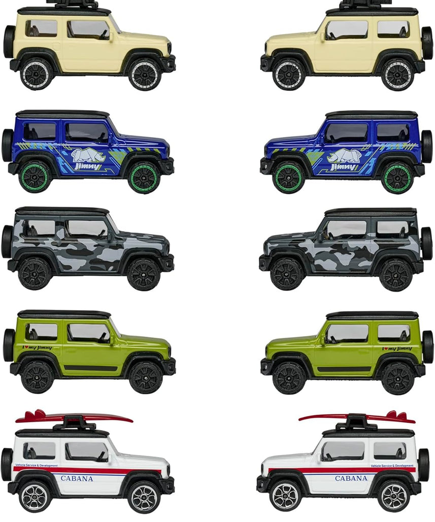 Majorette Suzuki Jimny 5-Piece Gift Pack – Die-Cast Metal Toy Cars, Rolling Wheels, Collectible Mini Vehicles for Kids, 1:64 Scale