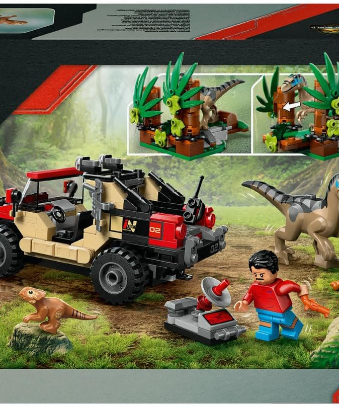 LEGO Jurassic World Raptor Off-Road Escape Dinosaur Toy incl 2 Dino Figures Off-Road Car Toy 2 Minifigures Gift for 6+ Year Old Boys Girls Rebirth Movie Fans 76972