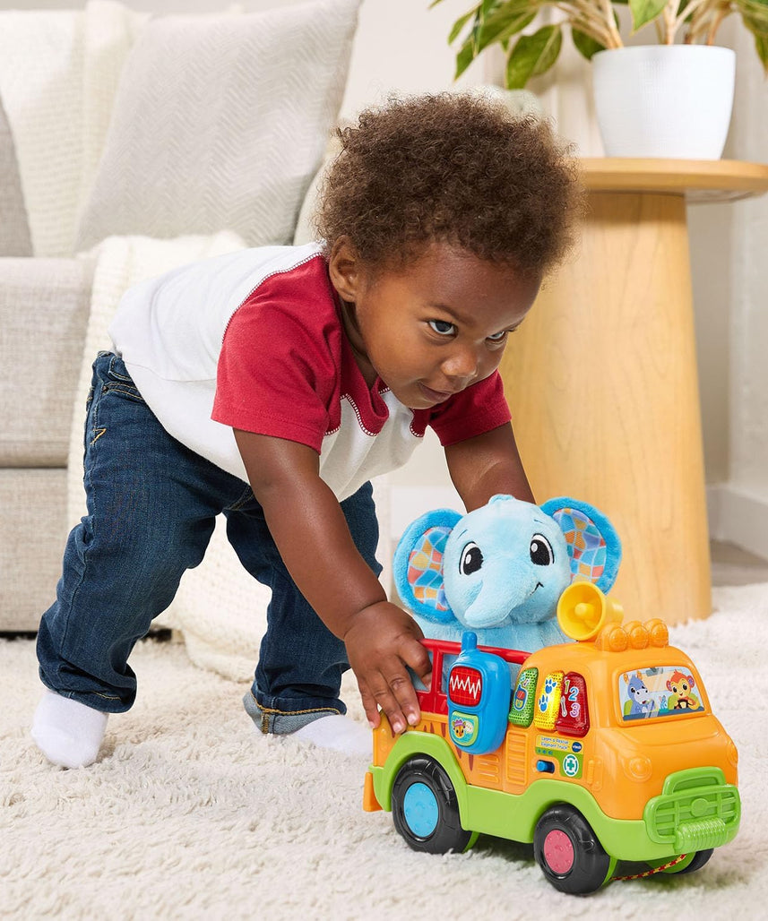 VTech Learn and Rescue Elephant Truck Pull Toy with Plush Elephant
