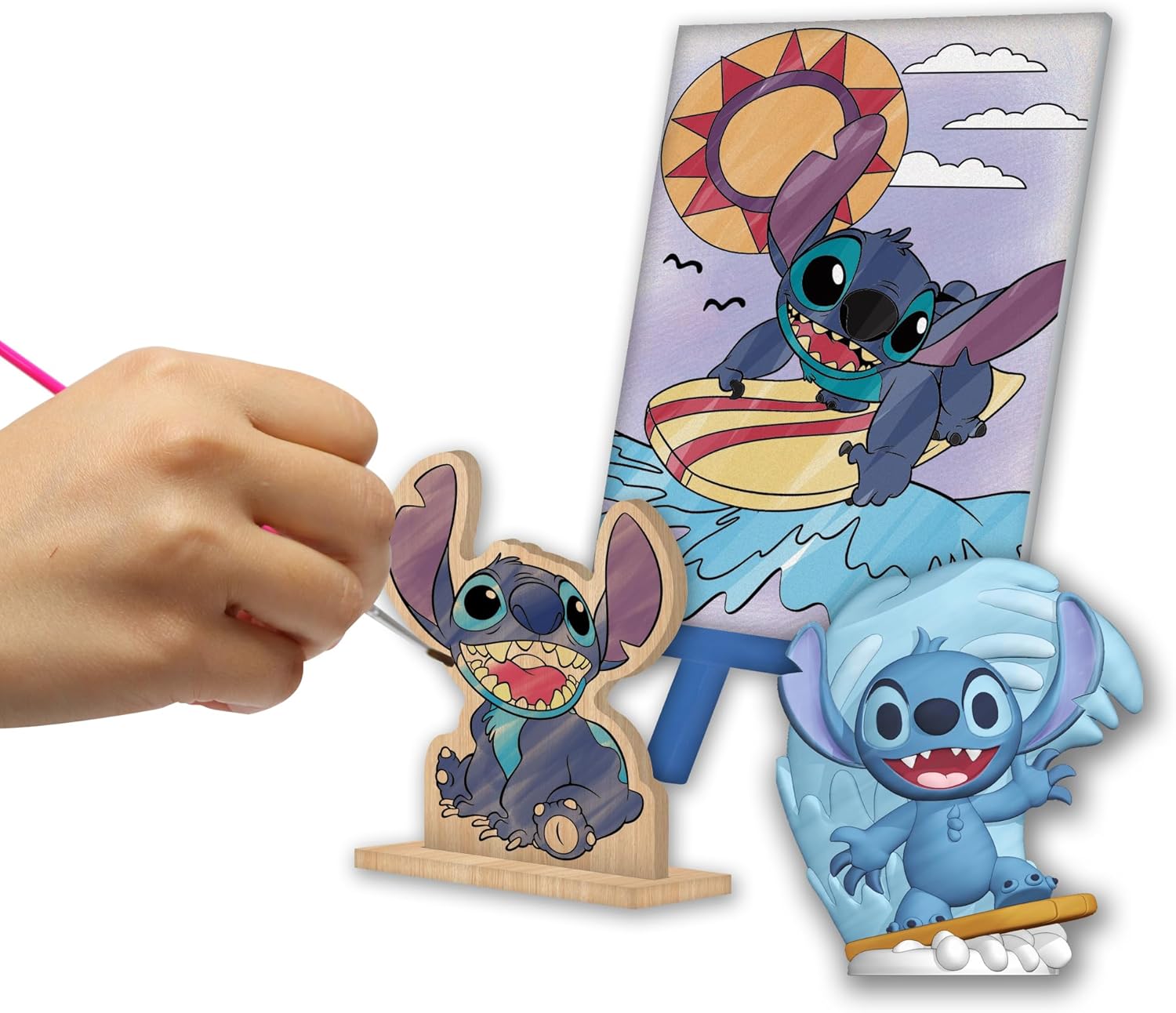 Tara Toys Disney Stitch 5 in 1 Creativity Tub, 50-Piece Paint and Color Preschool Arts and Crafts Activity Set, Kids for Ages 3 Up