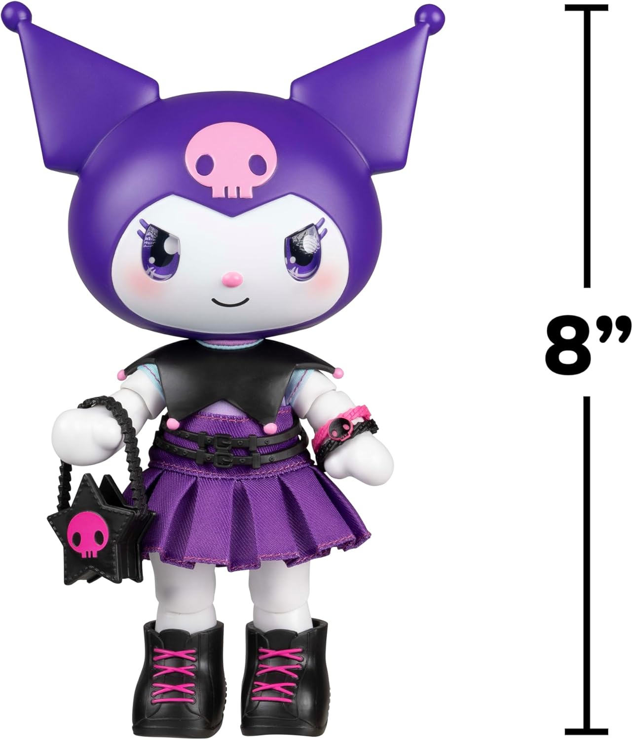 Hello Kitty® and Friends Premier 8-Inch Articulated Figure - Classic Kuromi™ Series 1 Poseable Doll - Officially Licensed Sanrio Product - Ages 6+
