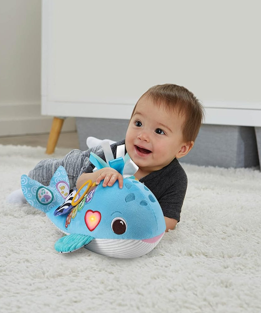 VTech Baby Snuggly Sounds Whale Interactive Sensory Toy with Lights Music and Textures for Infants 3 Months and Up