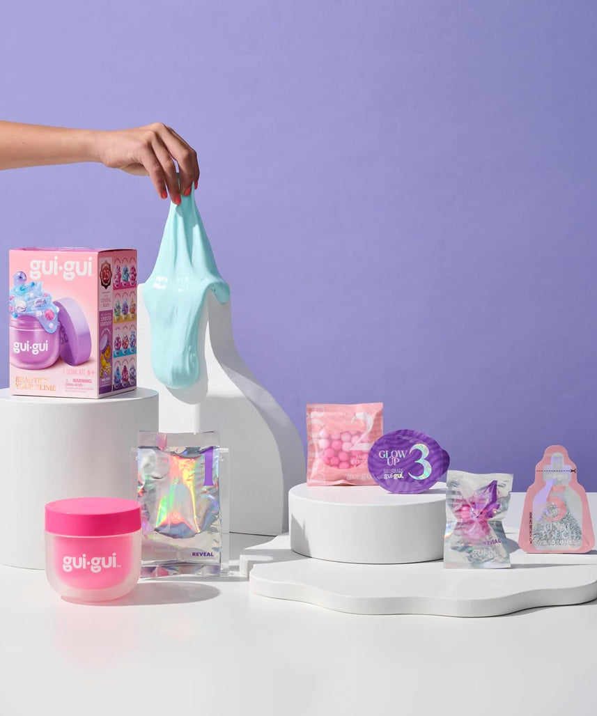 Gui Gui Slime Kit Scented DIY Slime Making Set with Surprise Figurine, Charms and Glitter, Sensory Creative Play Toy for Kids Ages 6+