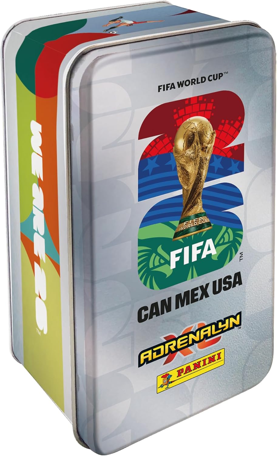 Panini FIFA World Cup 2026 Adrenalyn XL Classic Tin Trading Cards, 8 Packs with Limited Edition Cards and Golden Baller, Official Football Collectible Card Game Set for Kids and Collectors Age 6+