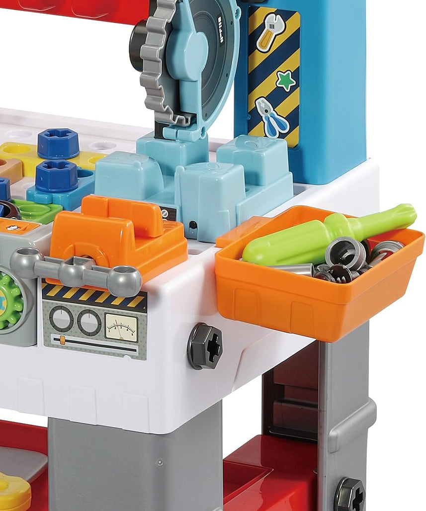 VTech My Busy Workbench, Interactive Toddler Toy, Pretend Play Tools, 100+ Pieces, Lights, Music & Sounds, Kids Gifts 3, 4, 5 + Years, English Version