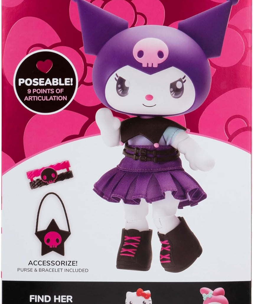 Hello Kitty® and Friends Premier 8-Inch Articulated Figure - Classic Kuromi™ Series 1 Poseable Doll - Officially Licensed Sanrio Product - Ages 6+