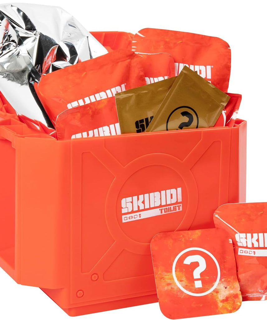 Skibidi Toilet Giant Mystery Loot Box, Official Mystery Surprise Box with 20 Collectible Items, Exclusive 10 Inch Titan Figure for Kids 13+