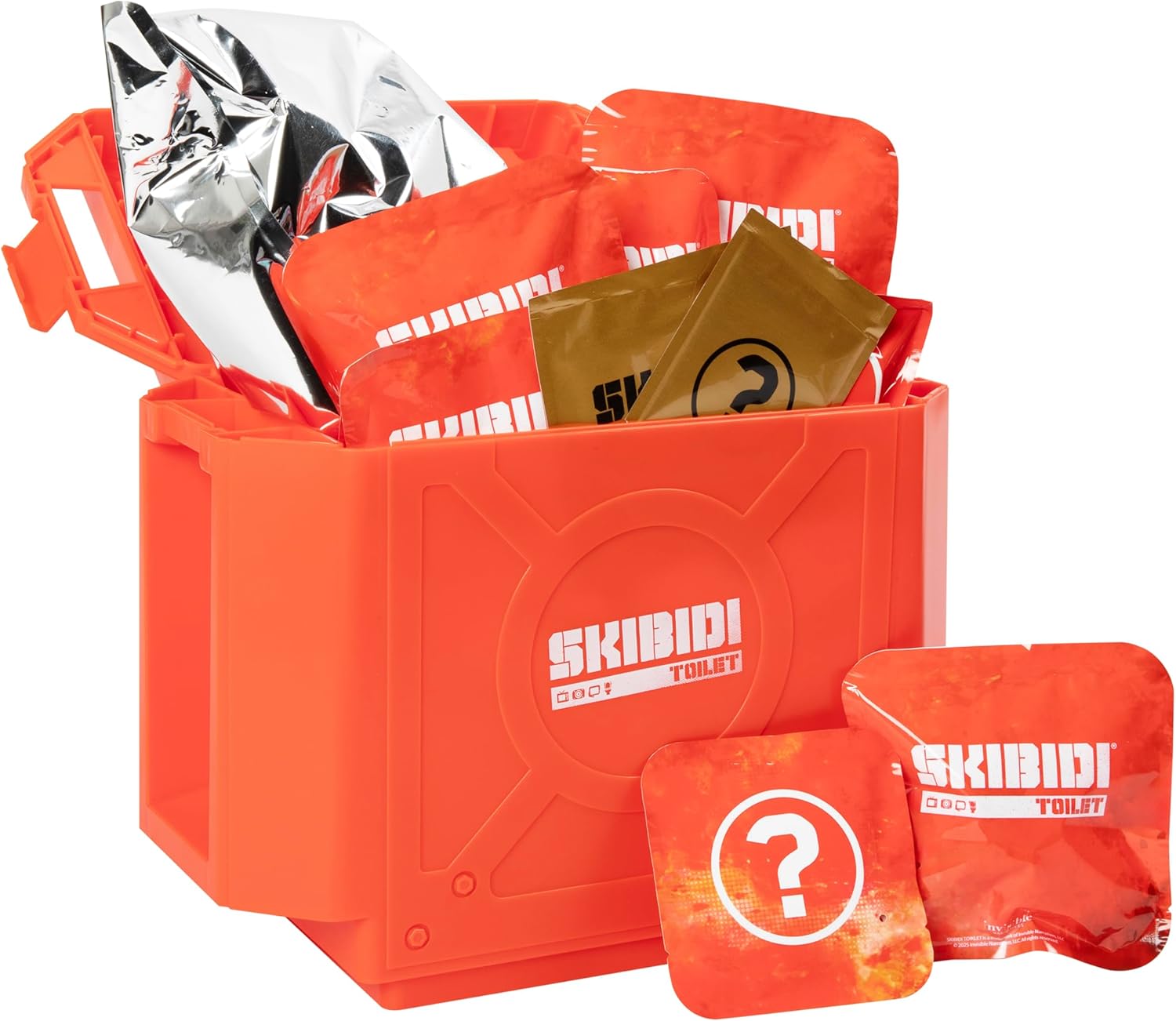 Skibidi Toilet Giant Mystery Loot Box, Official Mystery Surprise Box with 20 Collectible Items, Exclusive 10 Inch Titan Figure for Kids 13+