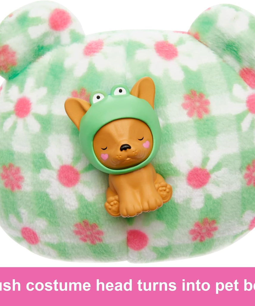 Barbie Cutie Reveal Costume-Themed Chelsea Doll & Accessories, Puppy in Frog, 6 Surprises, Ages 3+