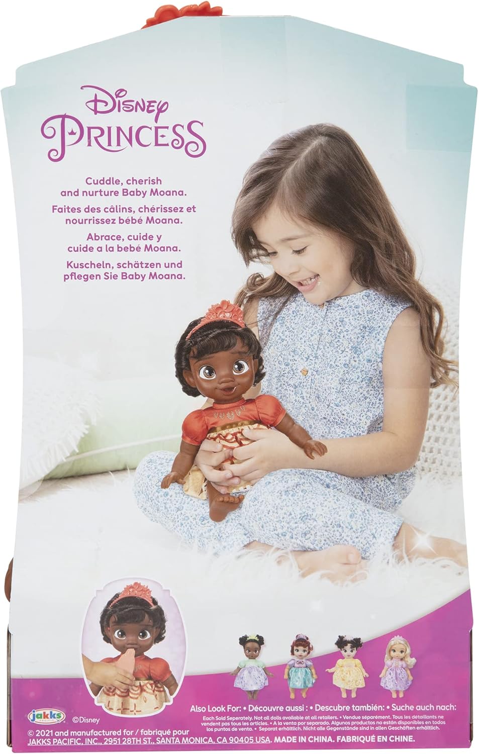 Disney Princess Moana Baby Doll with Baby Bottle & Hair Pin