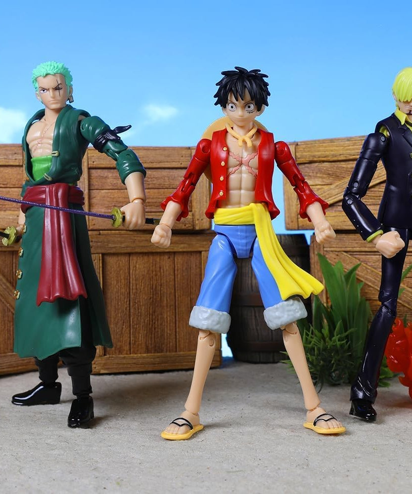 Bandai Anime Heroes One Piece Monkey D Luffy Renewal Version 6.5 Inch Action Figure Anime Collectible Toy for Kids and Fans