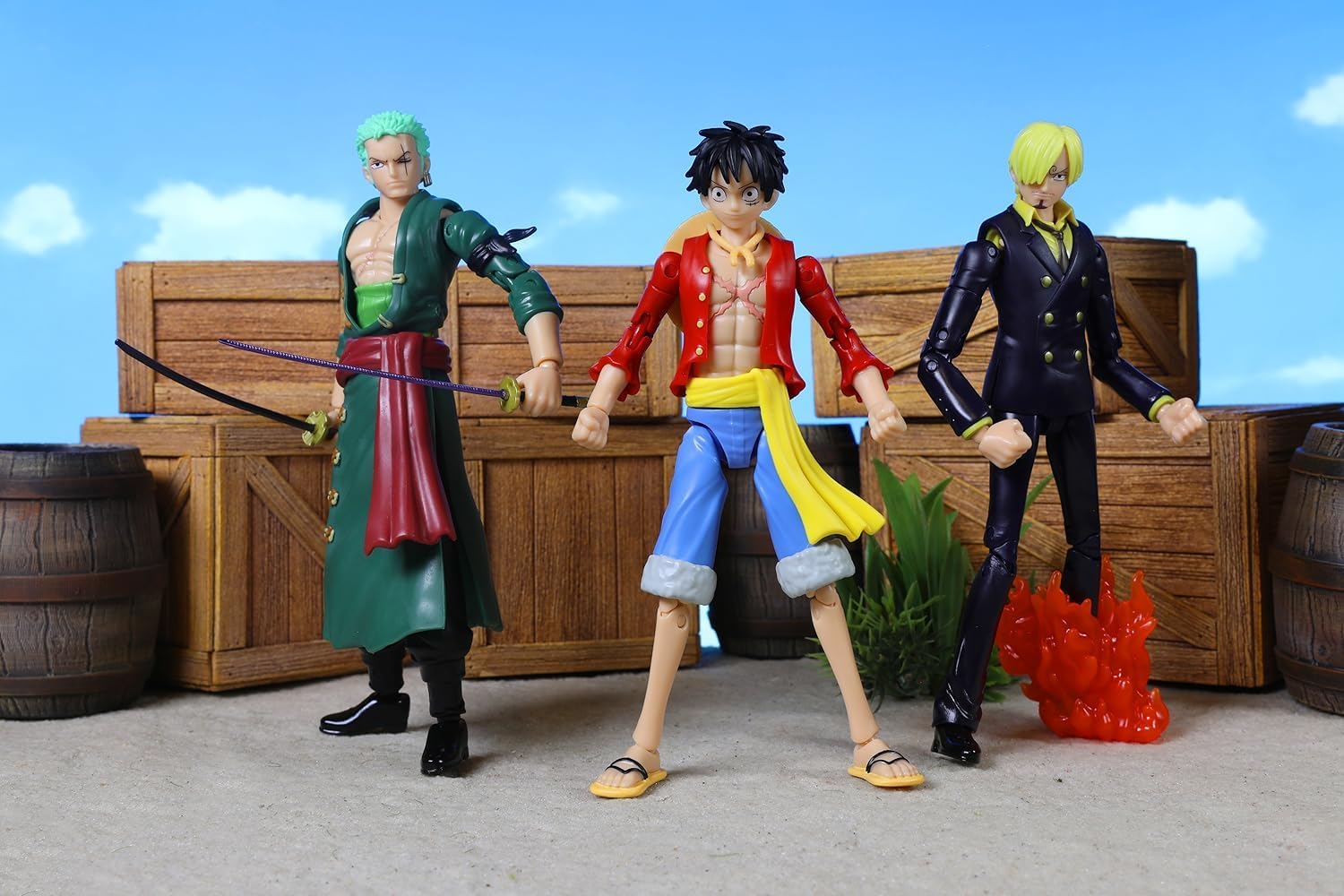 Bandai Anime Heroes One Piece Monkey D Luffy Renewal Version 6.5 Inch Action Figure Anime Collectible Toy for Kids and Fans