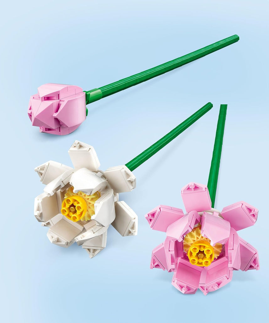 LEGO Botanicals Lotus Flowers - Faux Flower Bouquet Building Set for 8+ Year Old Girls and Boys - Bedroom Decoration or Desk Decor - Botanical Collection Birthday Gift Idea - 40647
