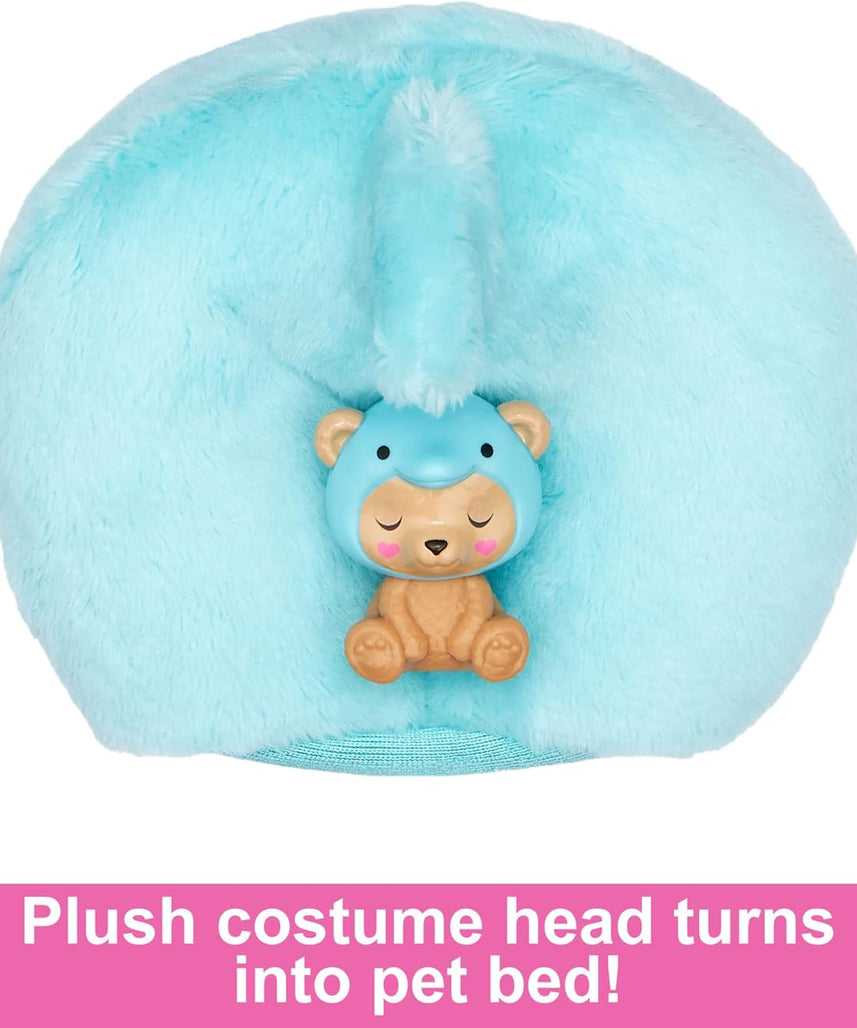 Barbie Cutie Reveal Teddy Bear as Dolphin Costume-Themed Series Doll with 10 Surprises, Color-Change Features & Accessories for Kids Age 3+