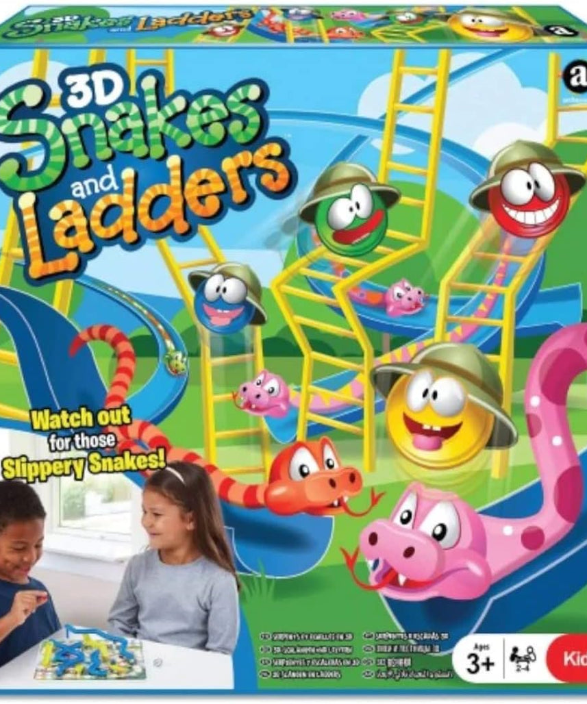 3D Snakes & Ladders Board Game for Kids, Family Fun, Ages 4+