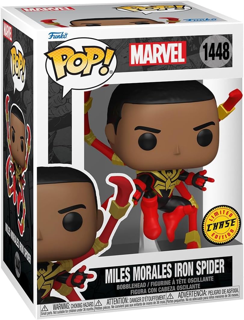 Funko Pop! Marvel: SP Comics - Miles Morales Iron Spider IS - 1/6 Odds for Rare Chase Variant - Marvel Comics - Collectable Vinyl Figure - Gift Idea - Official Merchandise - Toys for Kids & Adults