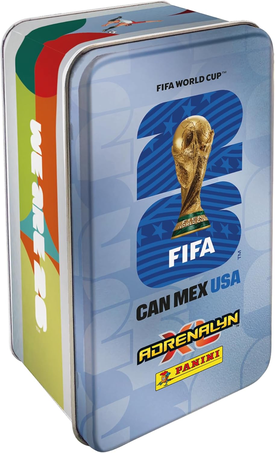 Panini FIFA World Cup 2026 Adrenalyn XL Classic Tin Trading Cards, 8 Packs with Limited Edition Cards and Golden Baller, Official Football Collectible Card Game Set for Kids and Collectors Age 6+
