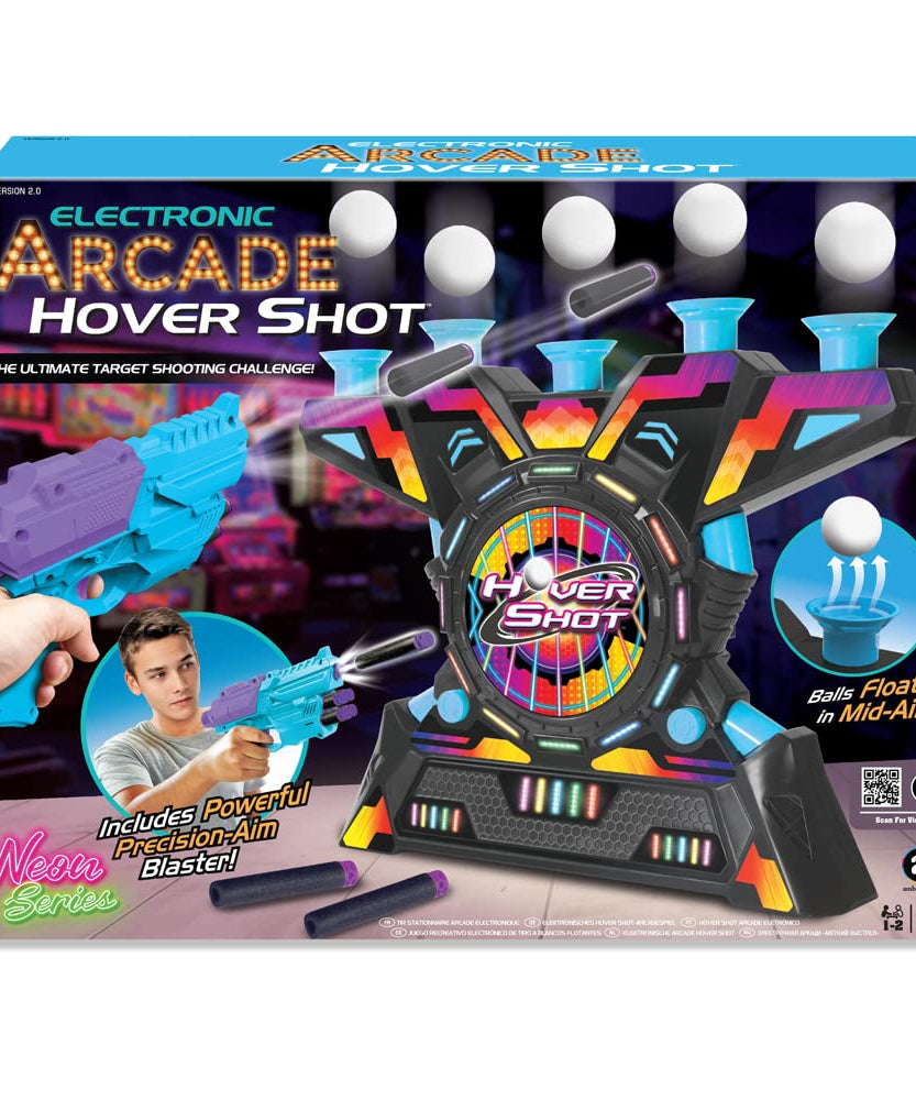 Ambassador Electronic Arcade Hover Shot, Neon Series, Target Shooting Game, Foam Material, Kids 6-12 Years+
