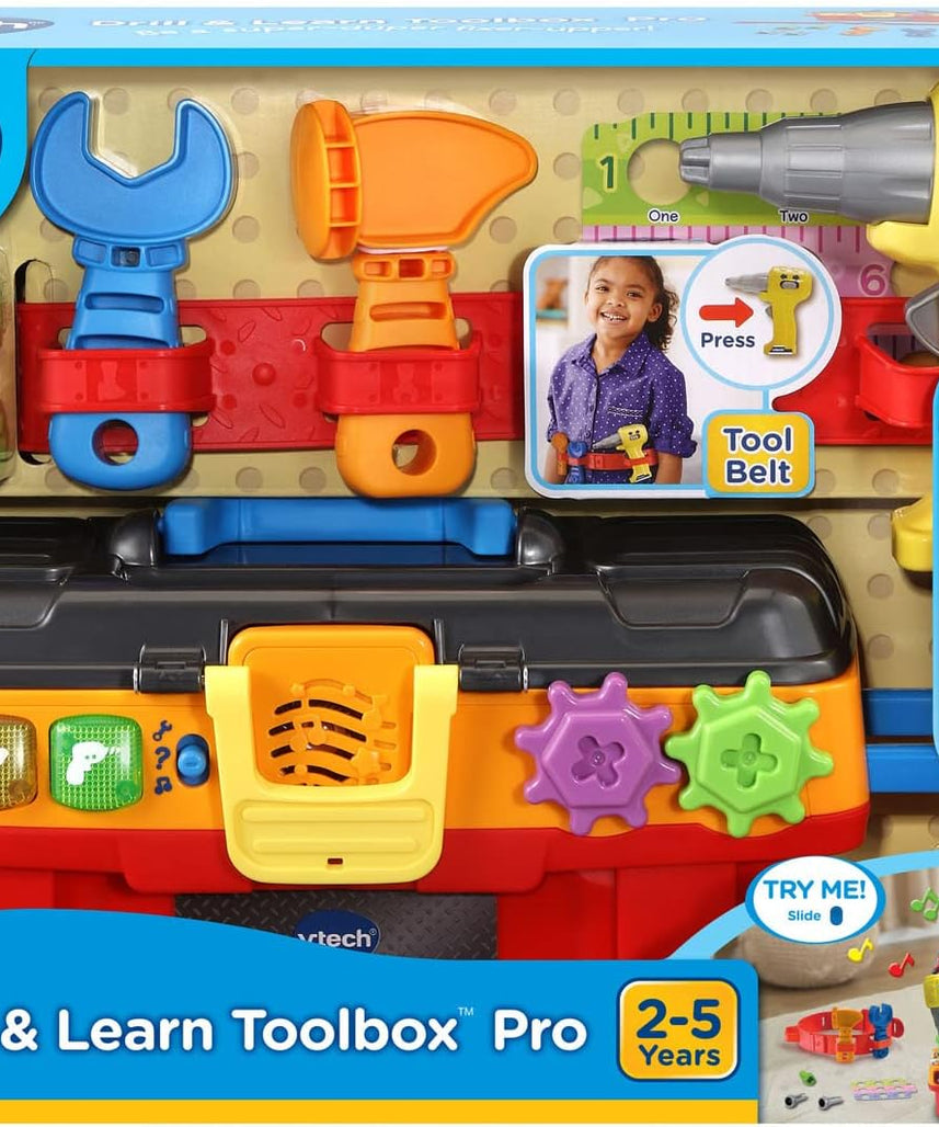 VTech Drill and Learn Toolbox Pro Interactive Learning Tool Set for Toddlers Multicolour 2+
