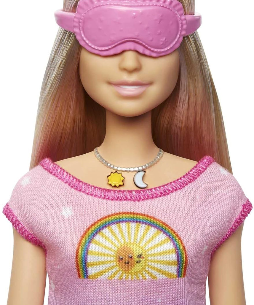 Barbie Self-Care Rise and Relax Doll, Light Skin Tone, Mindfulness Playset, Relaxation Theme, Includes Accessories, Ages 3+, Model HCN08
