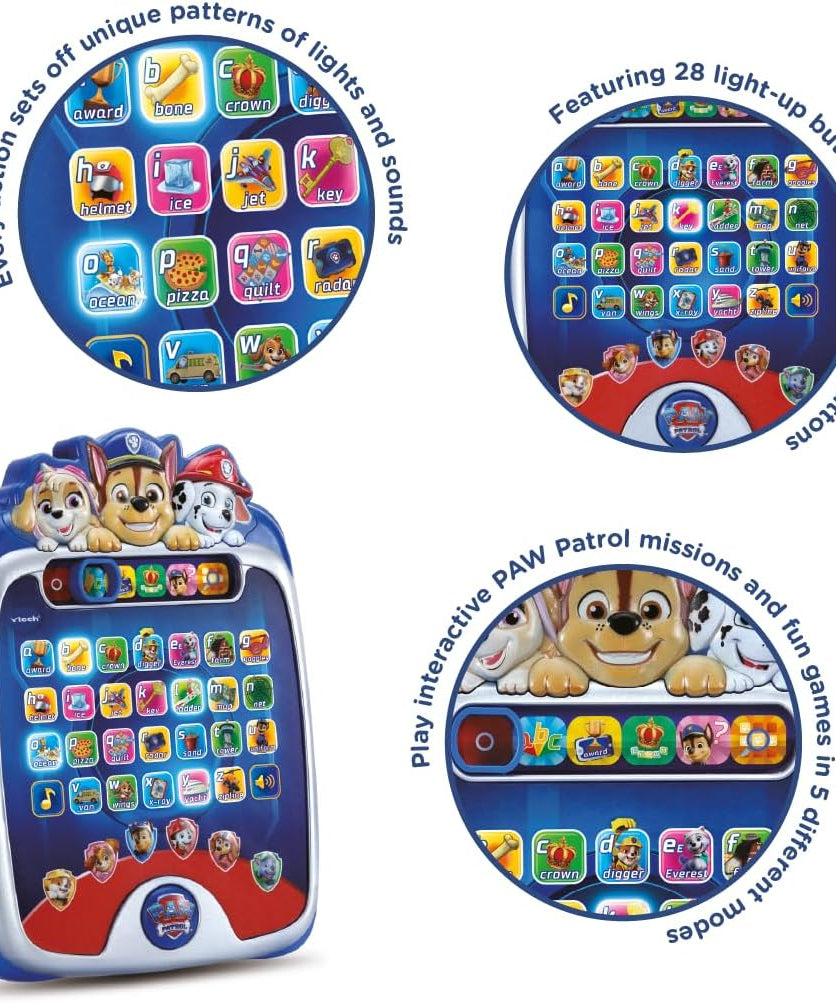 VTech PAW Patrol Luminous Mission Pup Pad, Interactive Learning Tablet Toy, Letters & Phonics, Kids 3–6+ Years