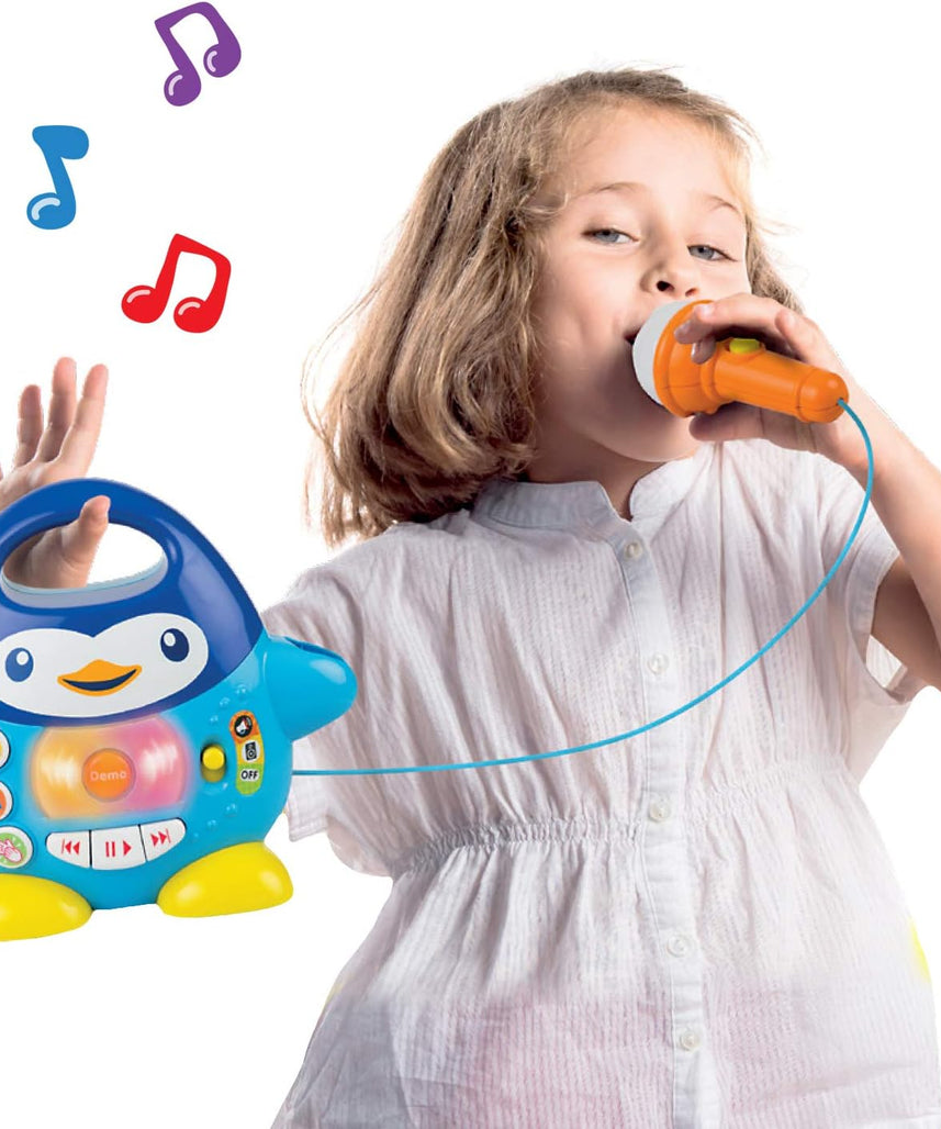 Winfun Penguin Kids Music Player Toy with Echo Microphone Lights and Animal Sounds 18M+