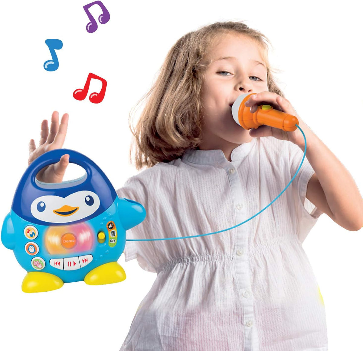 Winfun Penguin Kids Music Player Toy with Echo Microphone Lights and Animal Sounds 18M+