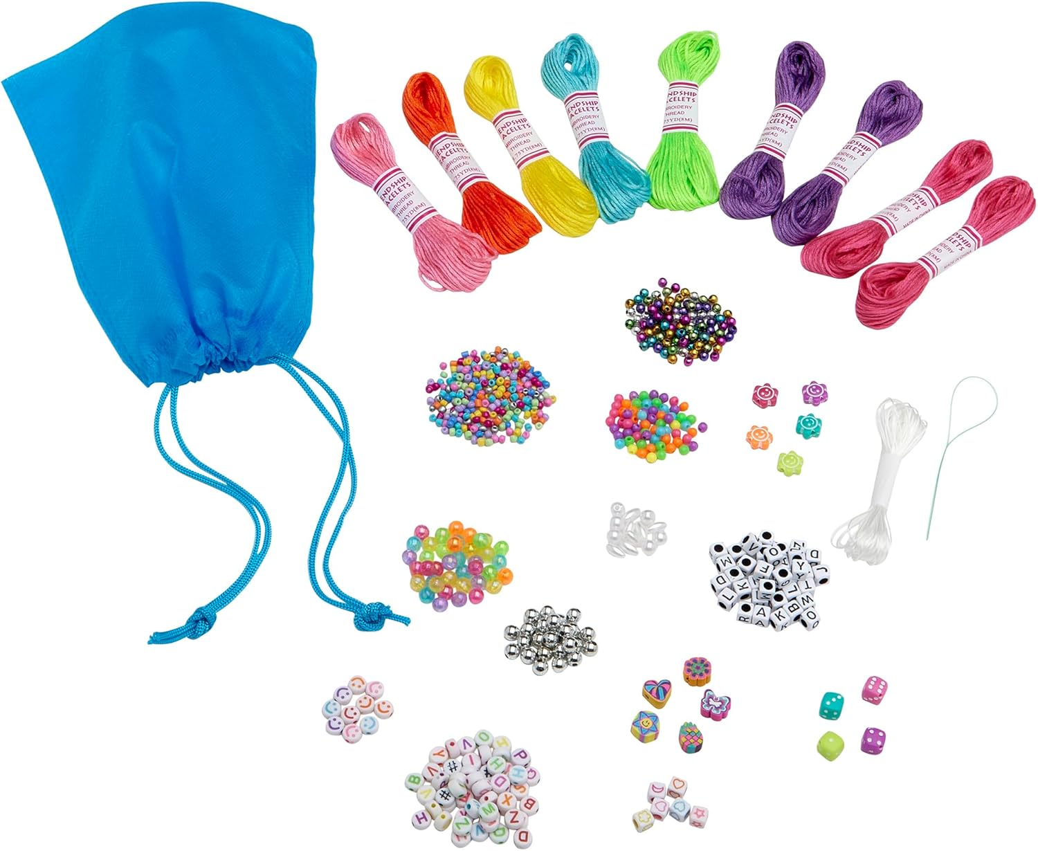 Shimmer and Sparkle A to Z Jewelry Making Kit, DIY Friendship Bracelets & Beaded Rings Set, Includes 950+ Beads, Kids Fashion Bracelet Maker, Creates Trendy Jewelry for Girls - Mutlicolor (65664)